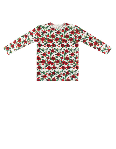 Kids Long Sleeve Crew Neck Print Shell Roses - MUST BE PURCHASED WITH ROBE