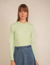 Striped Vneck Neon Tee