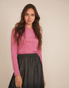 Striped Vneck Neon Tee