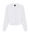 Cropped Cotton Vneck Top White