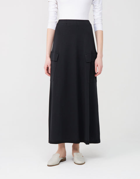 29"-33"-37" Jersey Aline Skirt with Elastic Waist and Cargo Pockets