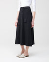 29"-33"-37" Jersey Button Skirt with Elastic Waist and Cargo Pockets