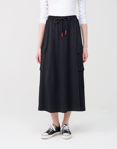 29"-33"-37" Jersey Skirt with Elastic Drawstring Waist and Cargo Pockets