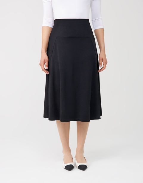 29"-33" Jersey Aline No-Waistband Skirt with Panel Inset