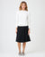 27" - 29" Lined Elastic Waist Soft Woven Aline Skirt Black