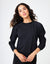 Light French Terry Corded Top Black
