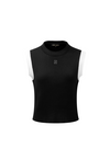 SleevelessRibbed Vest With Logo Black