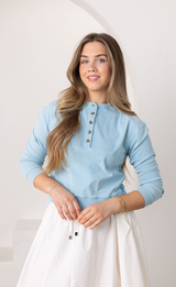 Sky Blue Crewneck Sweatshirt Top