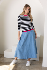 Neon Pink Stripe Top