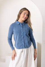 Light Blue Denim Button Shirt