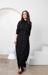 Golden Button Down Maxi Dress