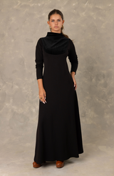 Black Velvet Cowl Neck Maxi Dress