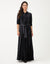 Crushed Velour Shirtdress Maxi Dress Shabbos Robe with Pull Through Tie Belt