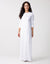 Button Front Nightgown with Satin Pocket and Logo Motif White