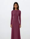 Crimson Pocket Button Down Nightgown Plum