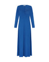 Button Front Nightgown with Pocket Motif Royal