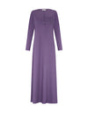 Button Front Nightgown with Sparkly Pocket Violet