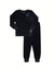 Scribble Patch Plush Velour Kids Pajamas Legging Set Black