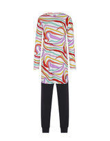 Pima Cotton Kaleidoscope Kids Tunic Pajamas Legging Set Pink Combo