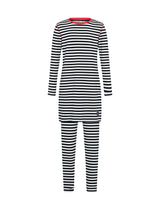 Pima Cotton Kids Tunic Pajamas Legging Set Stitched Seam Black White