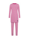 Pima Cotton Kids Tunic Pajamas Legging Set Stitched Seam Burgundy Pink