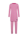 Pima Cotton Kids Tunic Pajamas Legging Set Stitched Seam Burgundy Pink