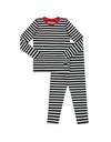 Pima Cotton Kids Pajamas Legging Playwear Set with Stitched Seams Black White