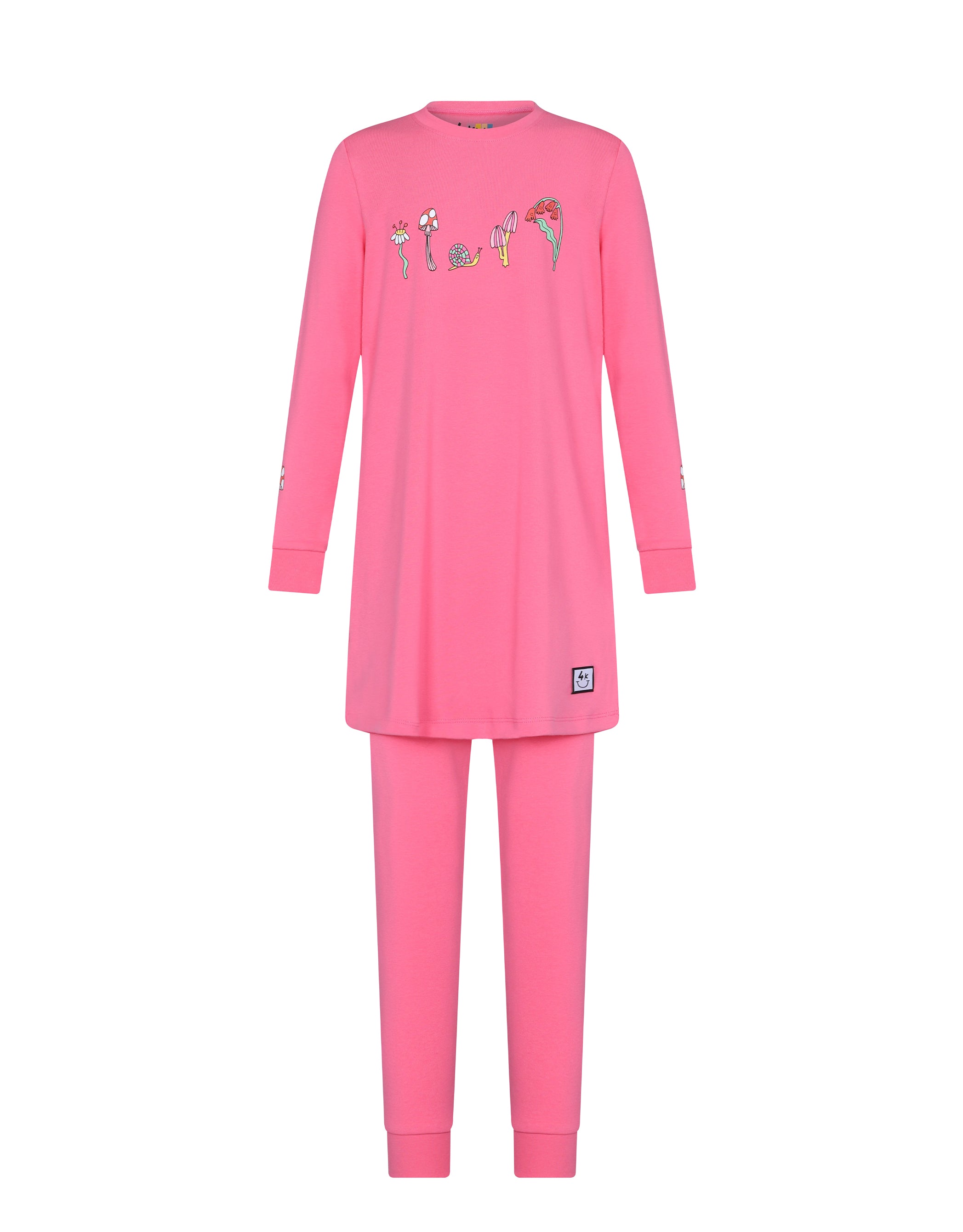 Pima Cotton Mini Mushroom Pink Teen Tunic Set