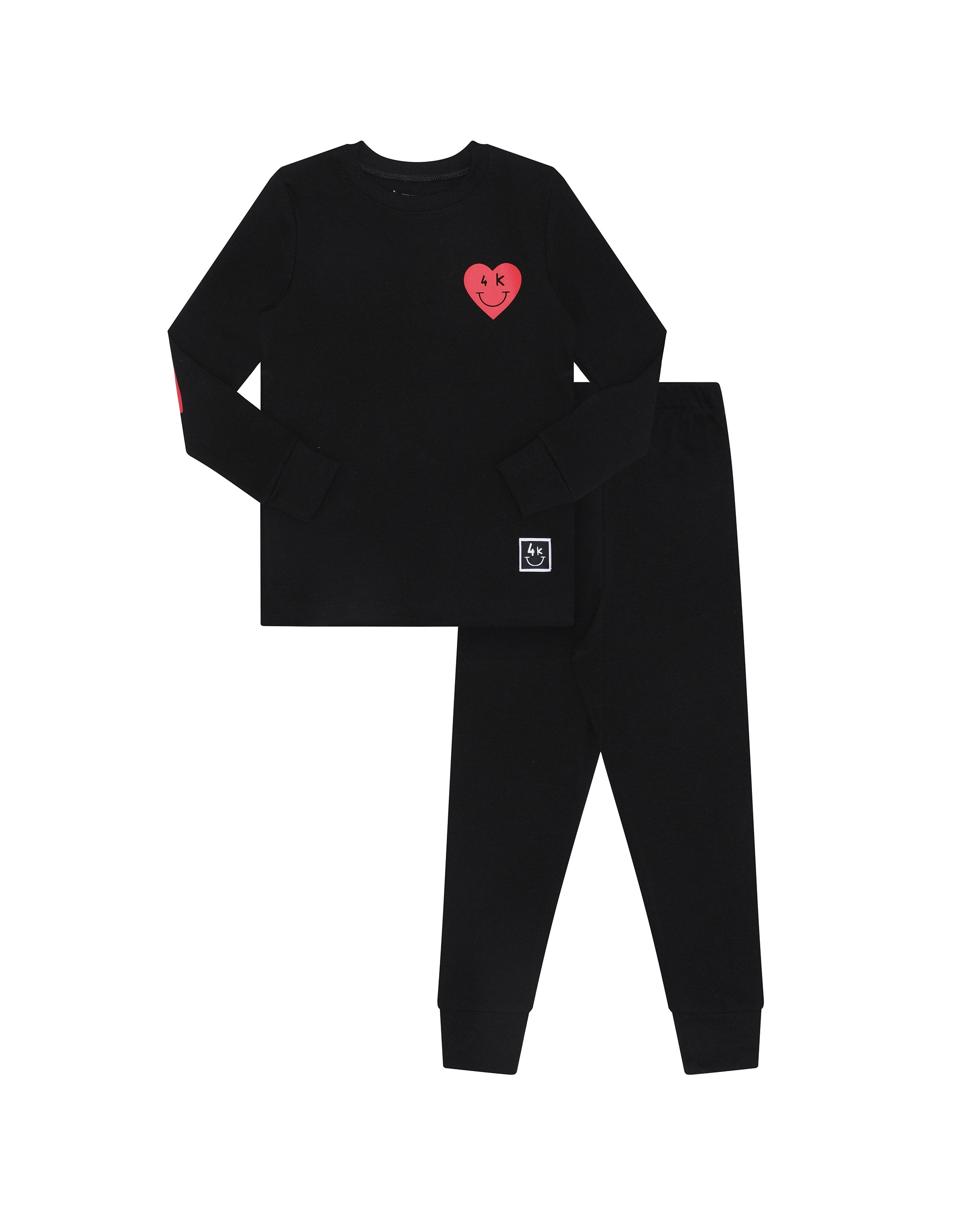 Pima Cotton Black Patch Girl Pajama Set