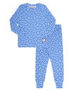 Kids Pima Cotton Blue Leopard Pajama Set