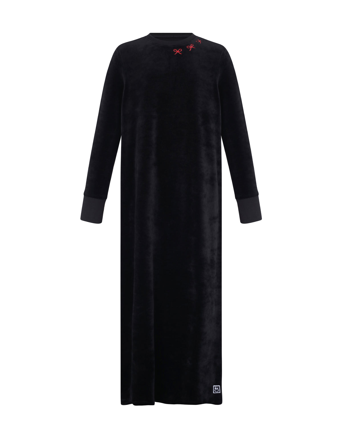 Black Velvet Bow Nightgown