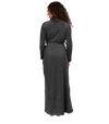 Ultra Soft Plush Velour Belted Shawl Collar Wrap Robe Grey