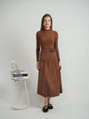 Viva K - Side Pleated Wrap Midi Skirt