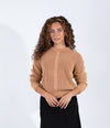 Purple Wash Knit Sweater With Classic Cable Detail