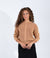 Purple Wash Knit Sweater With Classic Cable Detail