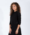 Black Long Sleeve Sweatshirt With Classic Crew Neck Design