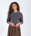 Denim Wash Button Front Cardigan With Front Pockets