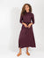 Eggplant Knit Long Sleeve Top With Fitted Waistline