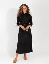 Black Button Down Shirt With Long Sleeves
