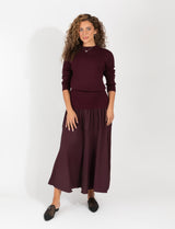 Two Piece Set Featuring Fitted Sweater And Flowing Skirt