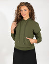 Olive Pullover Hoodie With Soft Fabric, Kangaroo Pocket