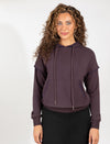 Plum Pullover Hoodie With Soft Fabric, Kangaroo Pocket