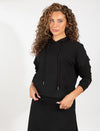 Black Pullover Hoodie With Soft Fabric, Kangaroo Pocket