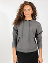 Dark Grey Pullover Hoodie With Soft Fabric, Kangaroo Pocket