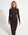 Heather Brown Textured Knit Maxi Dress