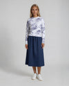 Ivory Blue Blossom Top
