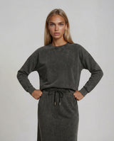 Washed Black Comfort Top