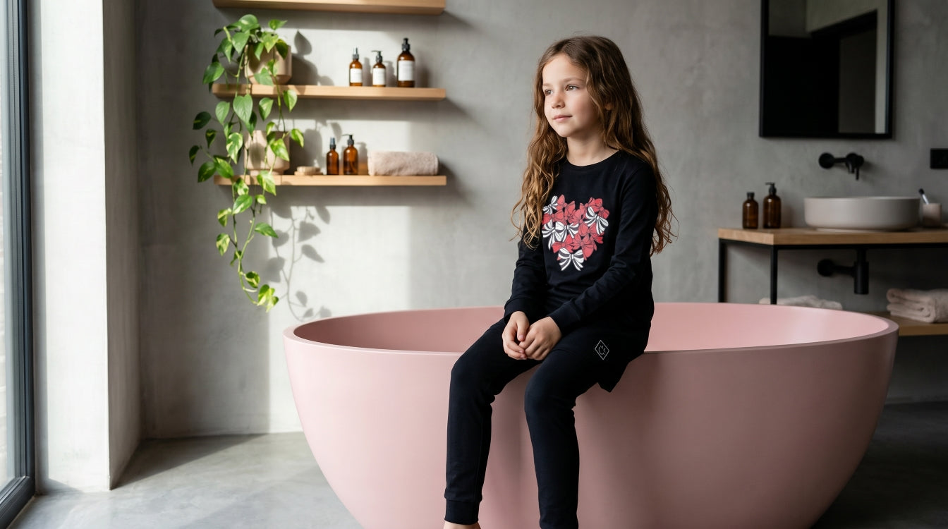 Kids and Teen Pima Cotton Bow Heart Tunic Set