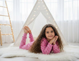 Kids Pima Cotton Pink Leopard Pajama Set