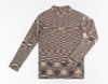 Brown/Beige Ribbed Knit Turtleneck